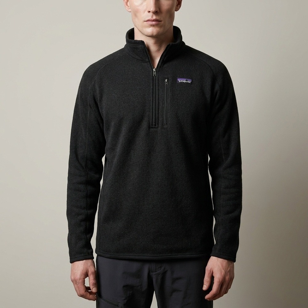 Patagonia Better Sweater Mens Medium Black Heather 1/4 Zip Fleece Pullover 25523